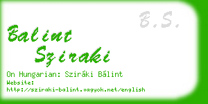 balint sziraki business card