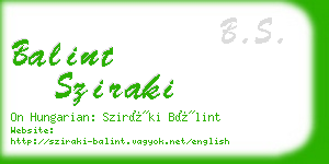 balint sziraki business card